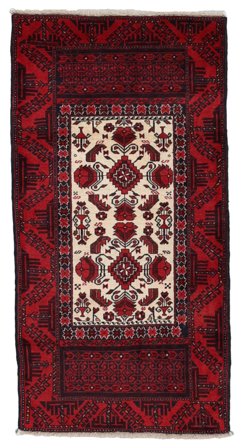 86X167 Alfombra Oriental Belouch Negro/Rojo Oscuro (Lana, Persia)