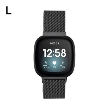 IC Fitbit Versa 3 / Sense armband rostfritt stål Svart