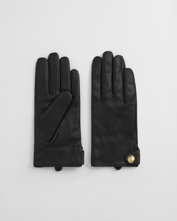 GANT Damen Geknöpfte Lederhandschuhe (L)