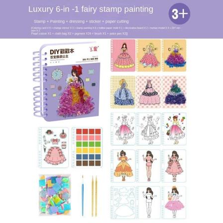 Poke Art DIY Leker Utdanning Poke Painting LILLA purple