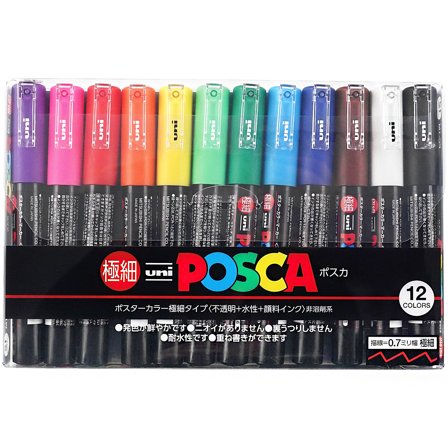 Mitsubishi Pencil Posca PC-1MC coffret de 12