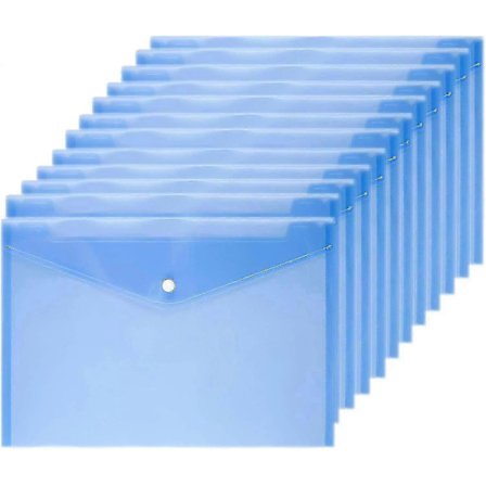 Kuvert 12 st Dokumentkuvert Med Tryckknapp Klar Dokumentficka För A4-storlek