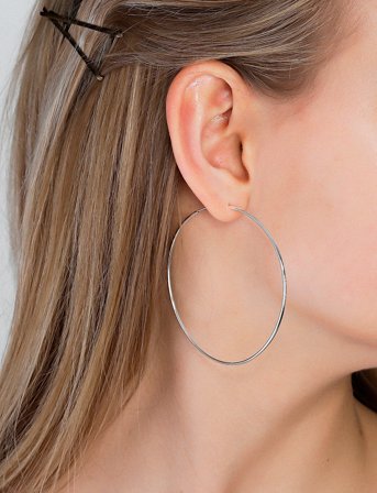 Pilgrim Sanne X-Large Hoop Earrings - Silver - ONE SIZE