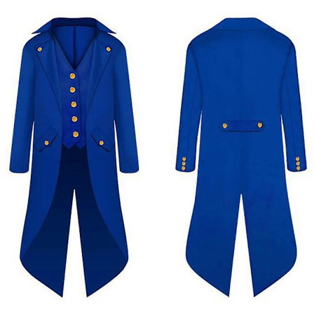 Halloween Tøj til Forælder og Barn, Herre Retro Tøj, Børns Midilange Punk Retro Smoking Blue-FF-