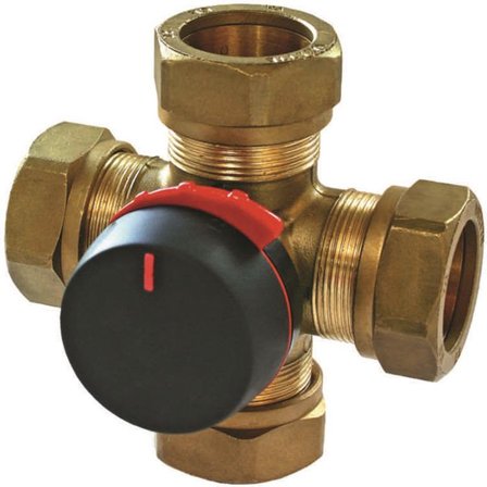 ESBE VRB143 Shuntventil 4-veis, 22 mm, Installasjon