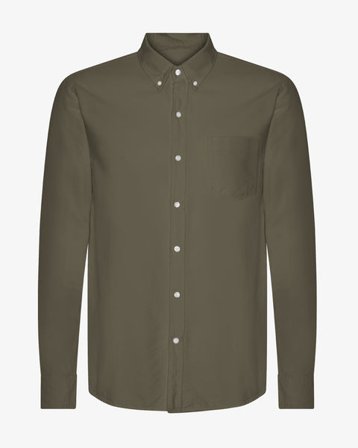 Organic Button Down Shirt - Dusty Olive - Male - S - Sustainable material - Ethical production