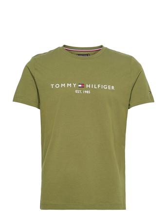 Tommy Logo Tee T-shirts Short-sleeved Grønn Tommy Hilfiger*Betinget Tilbud