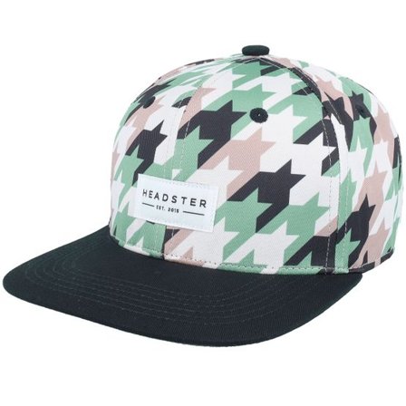 Headster - Grön snapback Keps - Kids Houndstooth Iguana Green Snapback @ Hatstore