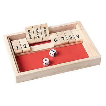 Traditionell Klassisk Deluxe Trä Shut the Box Familj Vänner Klubb Leksaker Kul