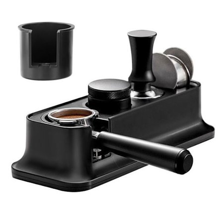 (Svart) Kaffe Tampe Matte - Universal - Justerbar 51-58mm - Svart ABS - Sklisikker - Kompakt
