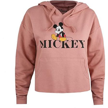 Disney Dam/dam Chill Mickey Mouse Crop Hoodie M Deep Pink