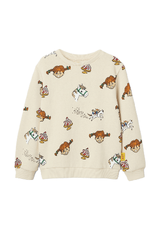 PIPPI Långstrump-tröja LYCKA Hoodies & sweatshirts Vit 86/92