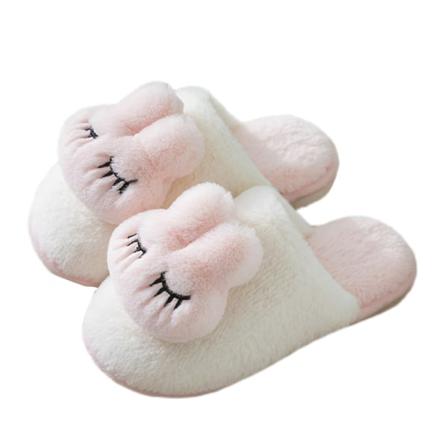 Kvinnor Flat Fuzzy Tofflor Slip On House Skor