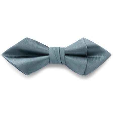 Smoke Grey Pre-Tied Satin Diamond Tip Bow Tie for Men - Pre-tied bow ties