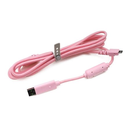 Til Razer Wildcat / Razer Raiju PS4 Sort/Hvid/Pink Udskiftnings USB-kabel [DB]