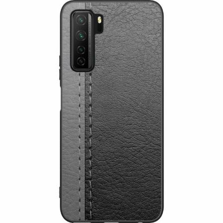 Huawei P40 Lite 5g Svart Skal Black & Grey Leather