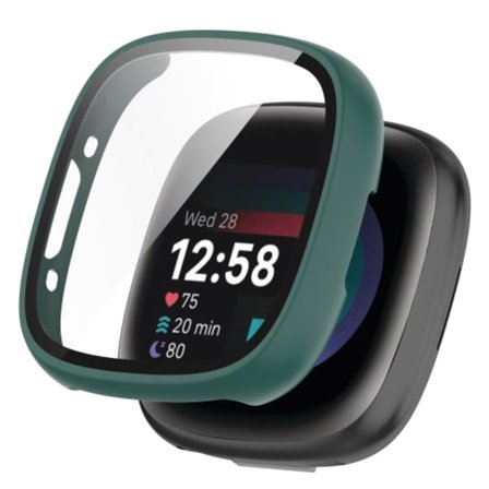 För Fitbit Versa 4 PC+ Integrerat case med härdad film