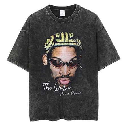 Dennis Rodman Graafinen T-paita Oversized Kesä Miesten Vaatteet Puuvilla Muoti Hip Hop Katu Lyhythihainen T-paita