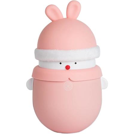 Latautuva kädenlämmitin, söpö lumiukko, sähkökädenlämmitin, 6000 mAh:n virtapankki, USB-lataus, talvi, naisille ja miehille (vaaleanpunainen)