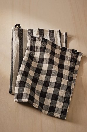 Jotex - Küchentuch Aus Leinen-mix Im 2er-pack Schwarz - SANNE - Kaufe Geschirrtücher bei Jotex