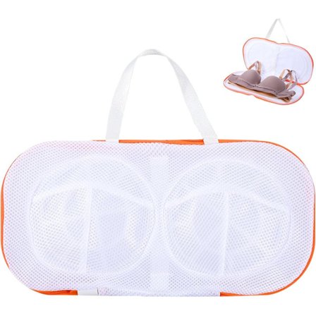 BH Vaskeposer, Stort Undertøjs BH Pose Sæt, Polyester, Orange, Lynlåslukning