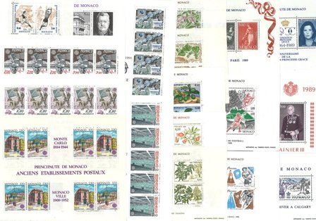 Monaco 1986-1991 - YT 35-52 - Postfrisk miniark