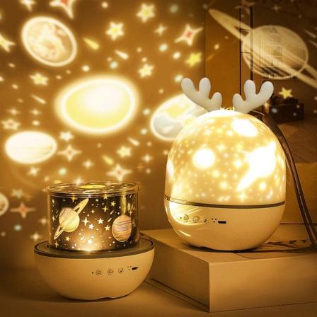 LED Børne Nattelys Musikalsk Lys Lampe 360 ° Rotation