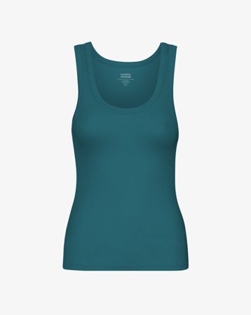 Women Organic Rib Tank Top - Ocean Green XS