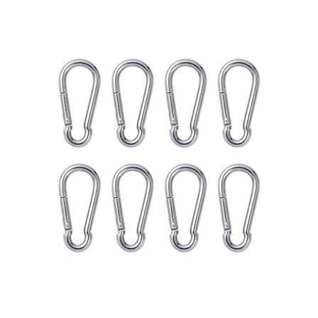 8 Pakk Små Karabinkroker - Rustfritt Stål Fjærkarabinkrok - M5