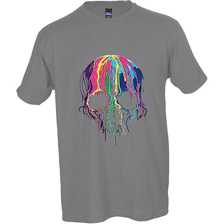 Infinitees Melting Skull Neon Färgglad Wax Sugar Skull Rave Party T-shirt Vuxen S-3xl