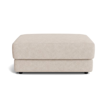 Sevilla Pouf Aragon Beige einfarbig moderner Polsterhocker, zeitloses Design für Wohnzimmer, bequeme Sitzgelegenheit, 43cm Höhe, Fußhocker.
