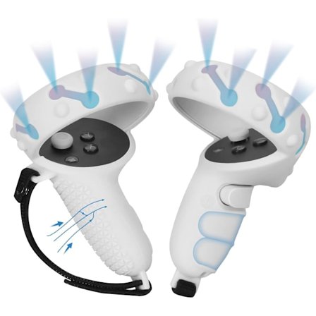 (Hvid) Oculus Quest 2 Touch Controller Fuld Silikonbeskyttelse