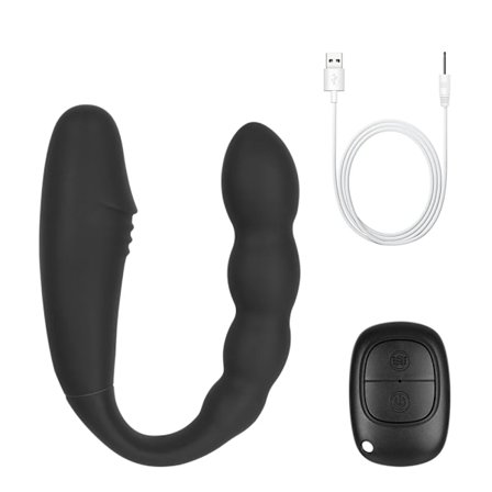 2 i 1 Anal Vibrator Dildo för Kvinnor Klitorisklämmor Butt Dilator Kvinnlig Onani Trådlösa Sexleksaker för Vuxna 18+ Erotisk