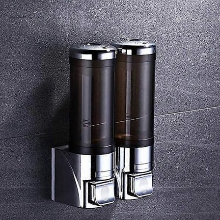 Tvålpumpar Borrfri Transparent Schampo Duschdispenser Väggmonterad Plätering Flytande Dispenser för Badrum Kök