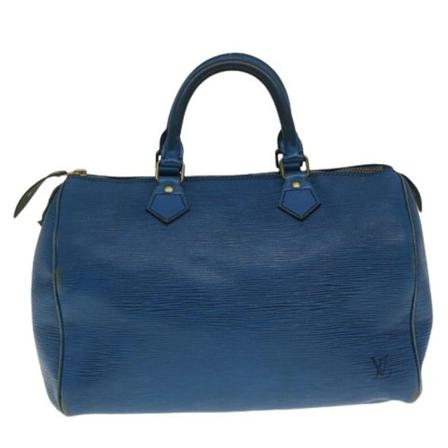 Louis Vuitton Vintage, Pre-owned Leather Speedy Blauw, Dames, Maat:ONE Size