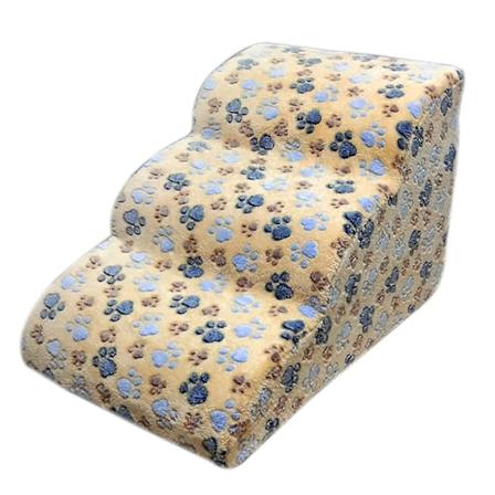 Komfort kæledyr hundetrappe svampet trappe nem fjernelse vaskbar klatretrin til kæledyr-WELLNGS Slope Beige Small Footprints 60*42*39CM