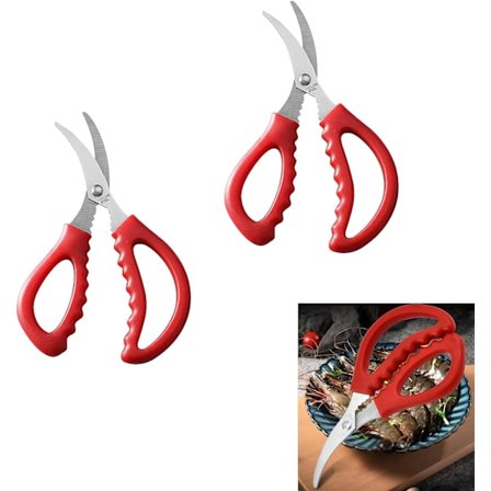 2 st skaldjurssaxar, skaldjur fisk krabba räka hummersaxar rostfritt stål saxar för köksredskap