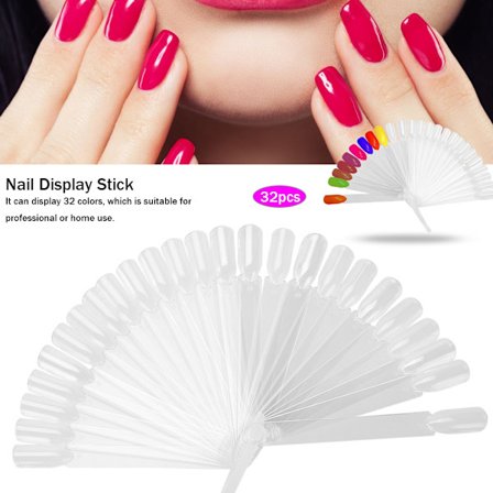 32 st Falska Nagel Tipp Pinnar Palett Manikyr Polish Gel Display Övningsverktyg Transparent