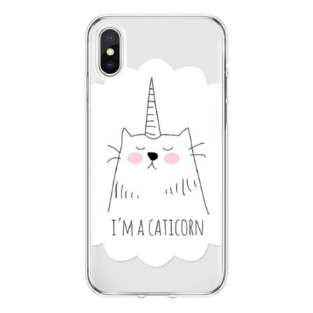 Iphone Xr Caticorn Katt Enhörning Sagoväsen Vit