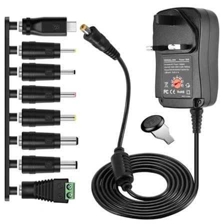 1 set 30W 3V-12V Switching Power Adapter Inklusive 8st Tips Connector Adapters