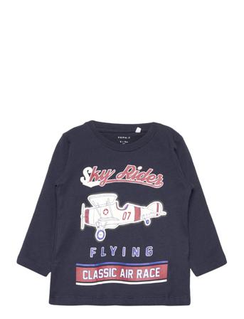 Nmmraro Ls Top Camp Langærmet T-shirt Navy Name It