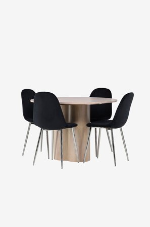 Venture Home - Matgrupp Olivia med 4st stolar Polar - Vit - Matgrupper - Från Homeroom