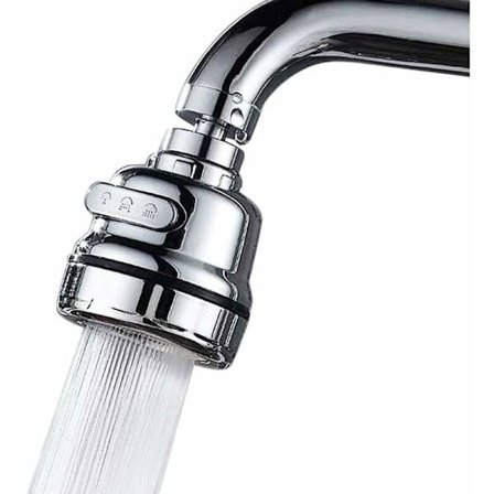Köksblandare Filter Aerator 360° Vridbar Kran Spray Boost Dusch Vattenbesparande Stänksäker 3 Lägen Justerbar Kran för Kök
