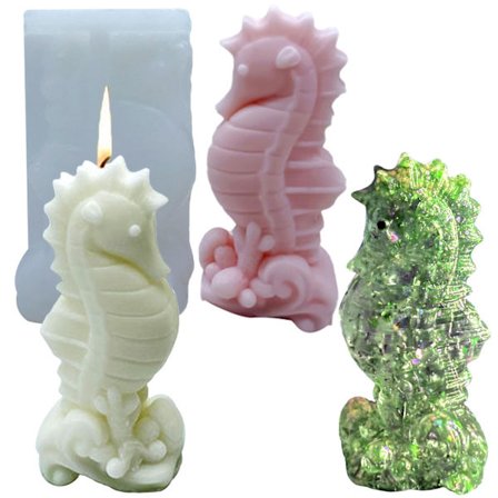 Havlys Forme Sæt, Søhest Silikoneforme til Hippocampus Vokslys, Sæbe & Epoxy Resin Støbning, Hav-tema Håndlavede Håndværk
