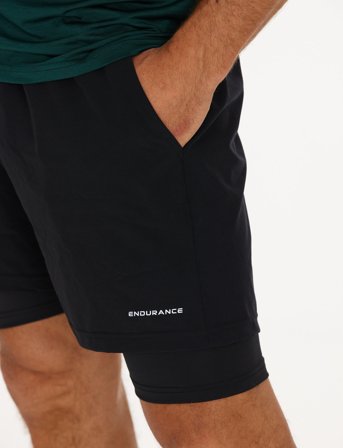 Endurance Gatun M 2-In-1 Shorts - Black - XXXL