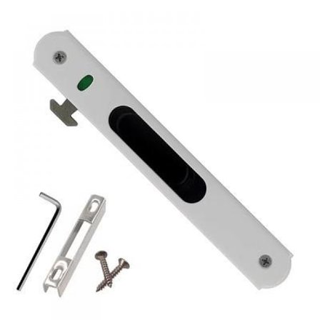 Skjutdörrlås - Rostfritt stål för hushåll, skjutdörrsfönster, enkelt lås