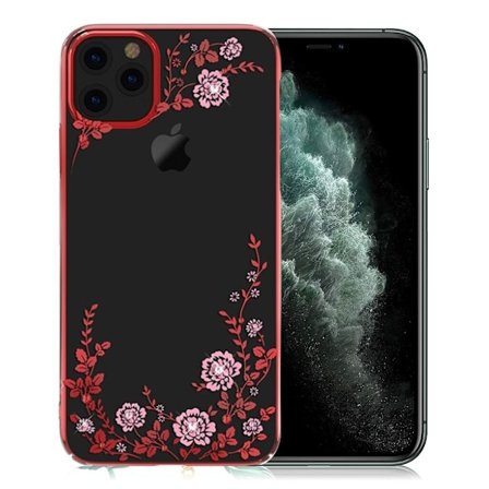 Kavaro iPhone 11 Pro Max Flora kristallfodral - Röd