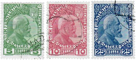 Liechtenstein 1912 - MICHEL 1/3 - Stemplet
