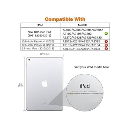 Skyddsfodral för Ipad 9:e generationen 2021 / Ipad 8:e generationen 2020 / Ipad 7:e generationen 2019 Rosa (10,2 tum)