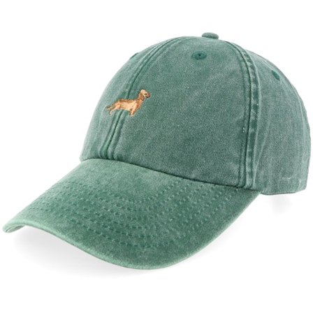 Iconic - Grün unconstructed Cap - Dachshund Dog Vintage Washed Bottle Green Dat Cap / Unstructured @ Hatstore